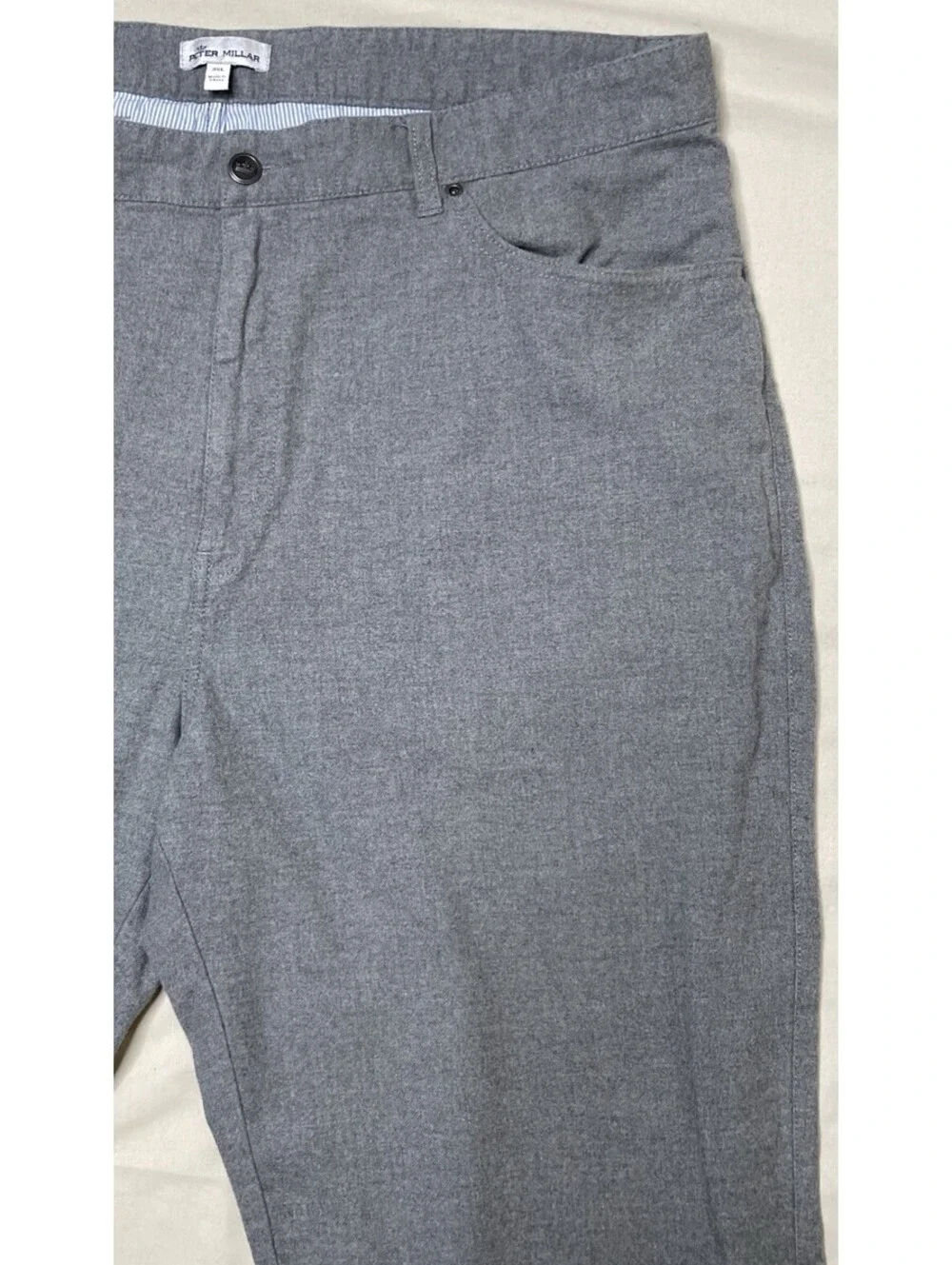 Peter Millar Crown Mountainside Flannel Pants Mens Sz 38L (tall) Gray 5 Pockets